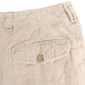 Tommy Bahama RELAX 100% Linen Pants Natural Mens‎ 32x28 Buttoned Pockets Relaxed